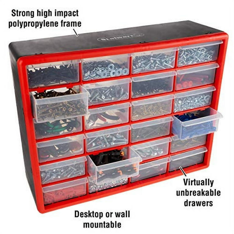 Stalwart 24 Compartment Organizer Desktop or Wall Mount Container Storage Drawers