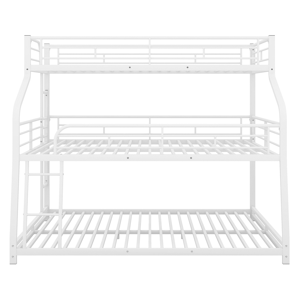 Kadyn Triple Bunk Bed, Metal Bunk Bed, Twin/Full/Queen, White