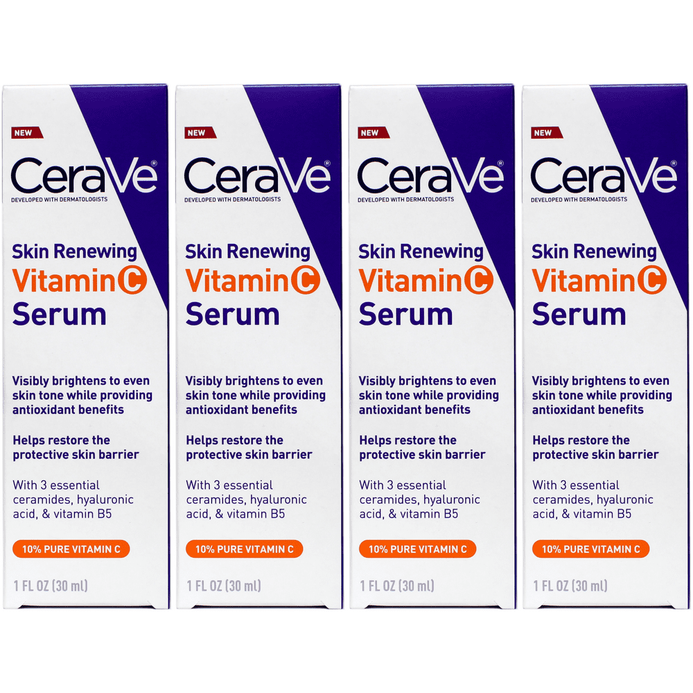 CeraVe Skin Renewing Vitamin C Serum with Ceramides, Hyaluronic Acid