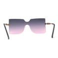 thumbnail image 4 of SA106 Womens Rhinestone Jewel Arm Rimless Block Lens Shield Sunglasses Gold Purple Pink, 4 of 4