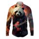 thumbnail image 2 of Camisa con solapa con estampado 3D de panda para hombre y mujer, camisa informal de manga larga a la moda, ropa de calle con botones, ropa unisex de gran tamaño, 2 of 5