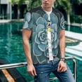 thumbnail image 6 of Lsque Blue Color Cactus Pattern Mens Polo Golf Shirts Funny Graphics Shorts Sleeve Button Shirts Baseball T-shirt-4X-Large, 6 of 7