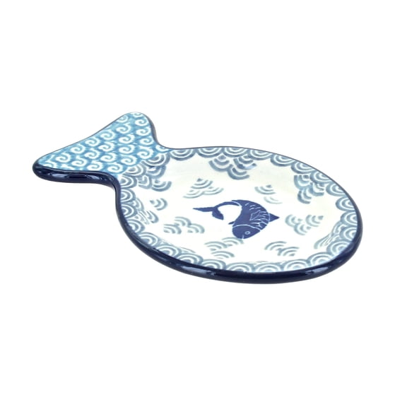 Blue Rose Polish Pottery Summer Fun Fish Spoon Rest
