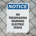 thumbnail image 5 of (2 Pack) No Trespassing Warning Electric Fence OSHA Notice Sign 10 Inch X 14 Inch Plastic Sign, Weather Resistant, UV Protected for Workplace, Business, and Construction Site, Made in, 5 of 8