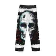thumbnail image 3 of Lsque Watercolor Skull Print Men's Pajama Pants, Lounge Pant - Comfortable Home Wear,Elastic Waistband, Stylish Design-XX-Large, 3 of 9