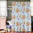 thumbnail image 3 of Shower Curtain for Bathroom Spring Rabbit Egg Flower Waterproof Bath Curtains Shower Curtains with Hooks,Seamless Easter Theme on Blue Bathroom Curtain Privacy Drapes for Bathtubs Toilet 72x72in, 3 of 4