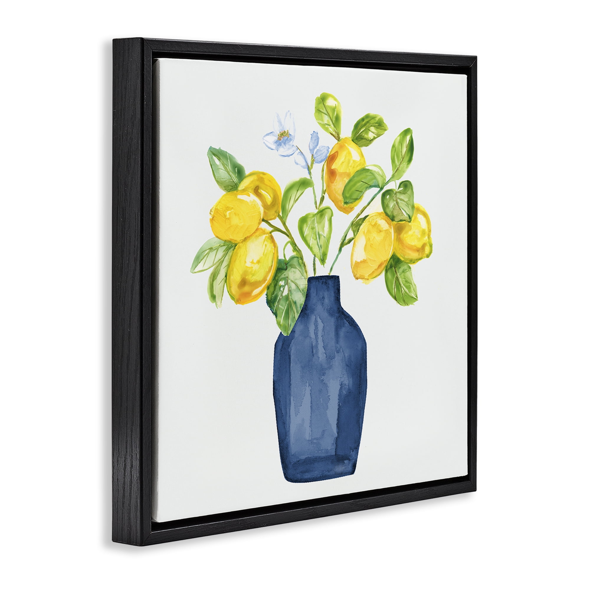 Stupell Industries Lemon Tree Planter Food & Beverage Painting Black Floater Framed Canvas Art Print Wall Art, 25 x 25