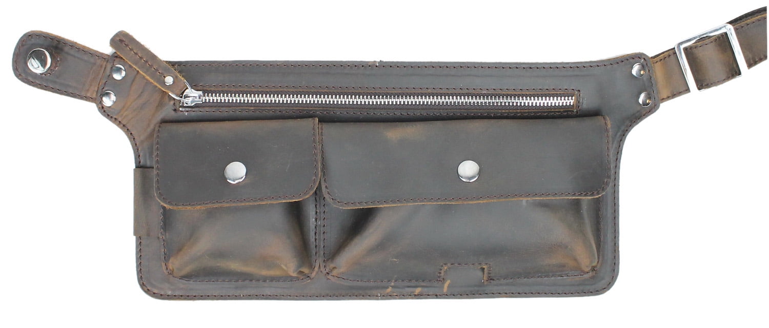 Made with Real Leather BB33 DELUXE LEATHER BUMBAG Up to 42" Waist 