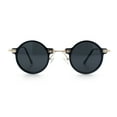 thumbnail image 3 of Vintage Retro Style Small Circle Lens Urban Normcore Luxe Hipster Sunglasses Gold Black - Black, 3 of 8