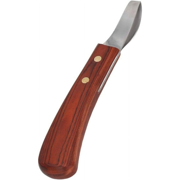 Hoof Knife,Goat Hoof Trimmers,Hoof Knife with Wooden Handle,Double-Edged Hoof Trimming Knife,Oval Hoof Shears with Grooming Loop;Fit for Horses,Donkeys and Cows;Hoof Trimming Tools (Red)