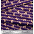 thumbnail image 2 of Soimoi Purple polyester Crepe Fabric Fox & Stripes Kids Print Fabric by the Yard 52 Inch Wide, 2 of 3