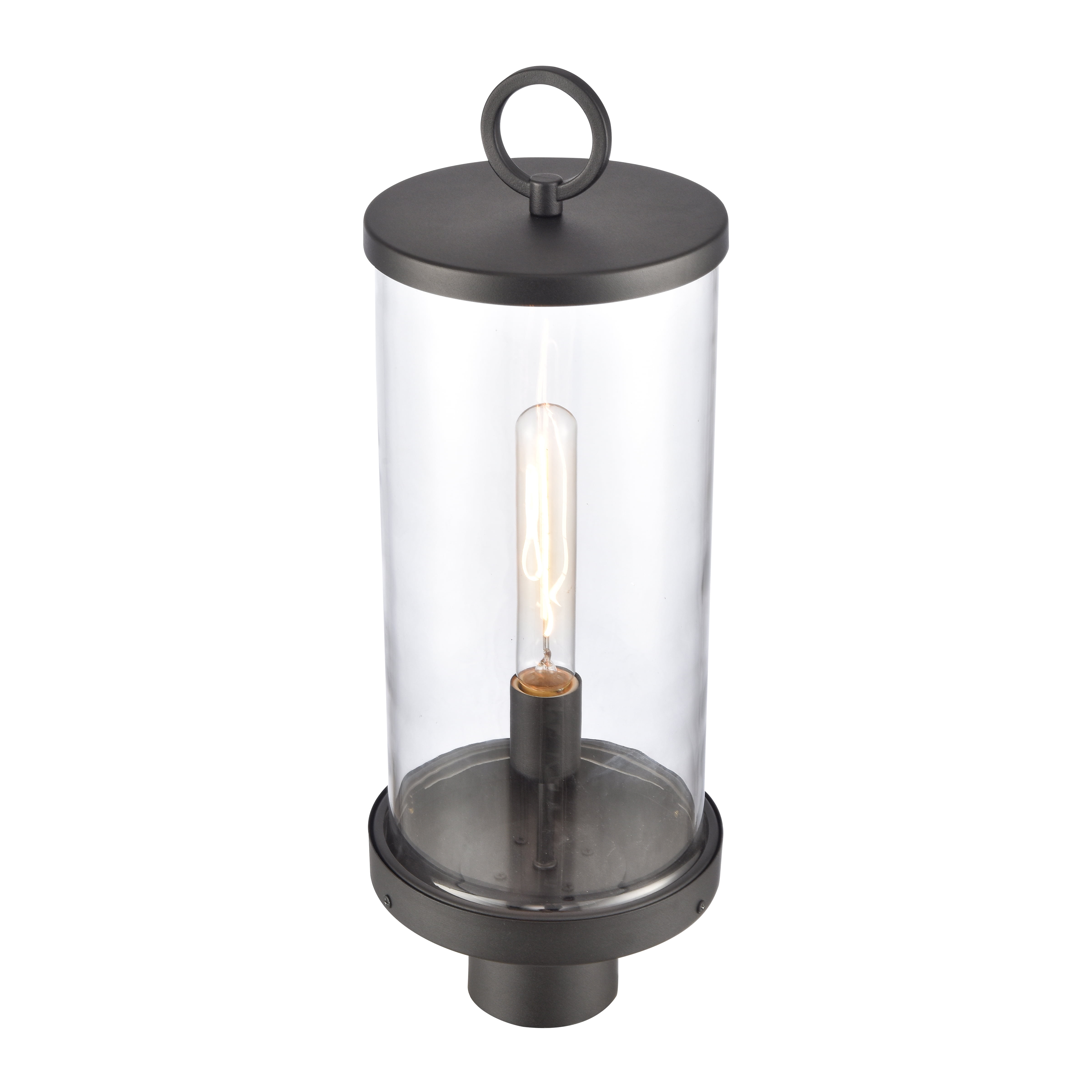 Elk Home Hopkins 20.75-inch High 1-Light Outdoor Post Light in Charcoal Black