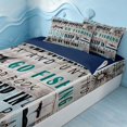 thumbnail image 2 of Erosebridal Retro Lake House Zipper Twin Comforter Sets with Fitted Sheet and 2 Pillowcases, Rustic Old Barn Door Zipper Bedding Set, Navy Reversible, 2 of 7