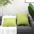 thumbnail image 2 of 2-pcs Corduroy Decorative Throw Pillow Covers Green Yellow 18"x18", 2 of 8