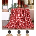 thumbnail image 3 of Manta Elegant Comfort, forro polar de terciopelo, 127 x 152 cm, diseño de reno rojo, 3 of 8