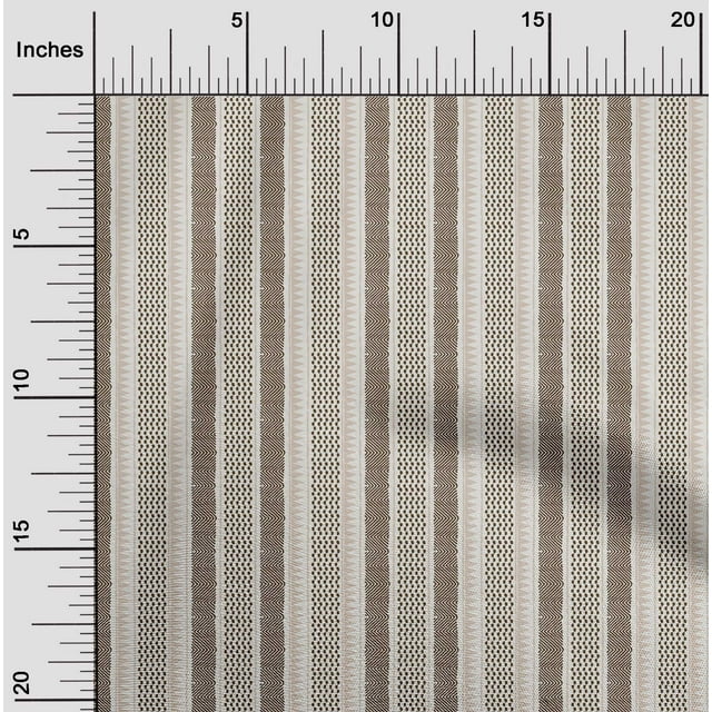 oneOone Organic Cotton Voile Fabric Chevron Block Printed Fabric 1 Yard 42 Inches Wide