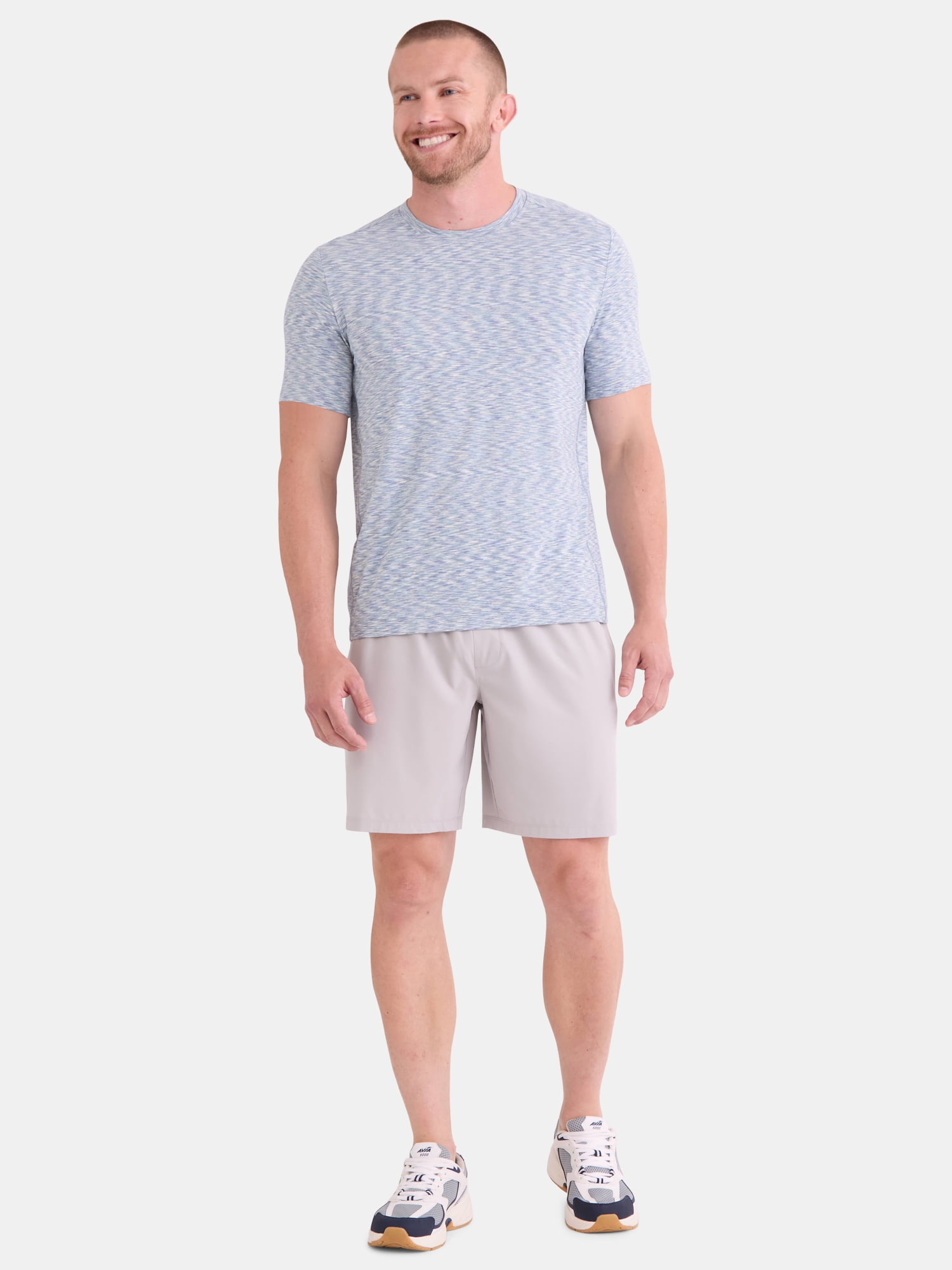 Athletic Works Men's and Big Men's Space Dye Tee with Short Sleeves, Sizes S-3XL
