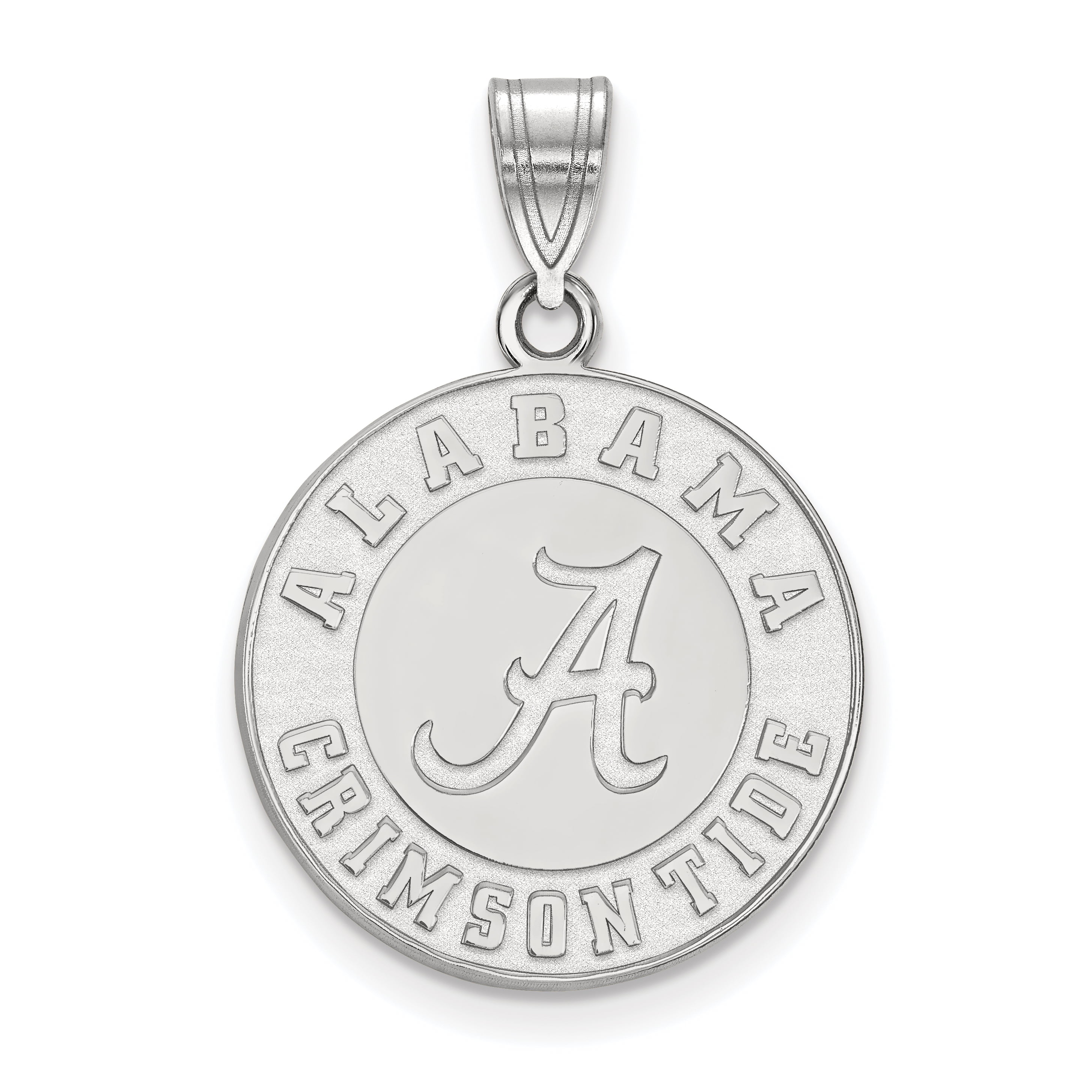 925 Sterling Silver Rhodium-plated Laser-cut University of South Carolina Large Circle Pendant