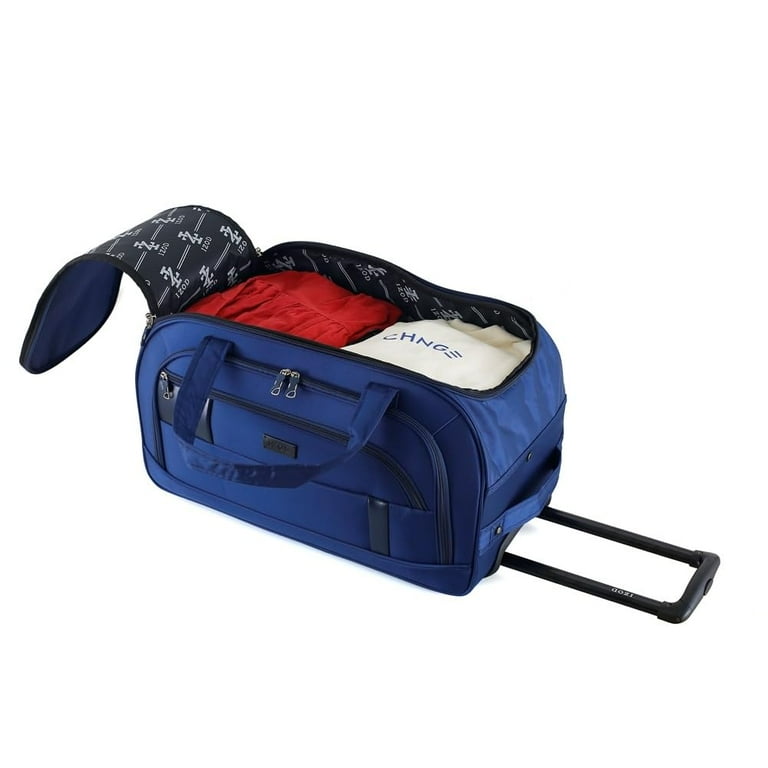IZOD Gavin Soft shell Lightweight Duffel Rolling Bag - Navy