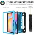 thumbnail image 6 of Dteck Case For Samsung Galaxy Tab S6 Lite 10.4 inch 2020 Model SM-P610 P615, Heavy Duty Rugged 3 Layer Full Body Protection Case Kickstand Cover with Adjustable Shoulder Strap,Black/Blue, 6 of 7