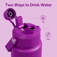 thumbnail image 5 of Encool Botella De Agua Aislada Con Pajita, Botella De Agua De Acero Inoxidable, A Prueba De Fugas, Sin Bpa, Doble Pared Al Vacío, Mantiene El Frío Durante 24 Horas Para Deportes, Viajes, Escuela (32 O, 5 of 5