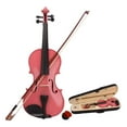 thumbnail image 2 of 4/4 Full Size Beginner Solid Wood Violin, Christmas Festival Gift Violin with Case Bow and Rosin for Kids Student (pink), 2 of 9