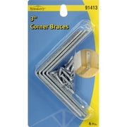 Symmetry Zinc Plated 3" Corner Brace with Screws