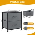 thumbnail image 2 of TINKLE WELL Nightstand with 2 Fabric Drawers, End Table 20 inch Tall Side Table for Bedroom, Closet, or Dorm Storage, Gray, 1 Pack, 2 of 7
