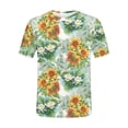 thumbnail image 4 of UoCefik Womens Tops Dressy Casual Short Sleeve Summer Tops Vintage Sunflower Print Tshirts Trendy Round Neck Tshirts Tunic Tops Dark Green 5XL, 4 of 5