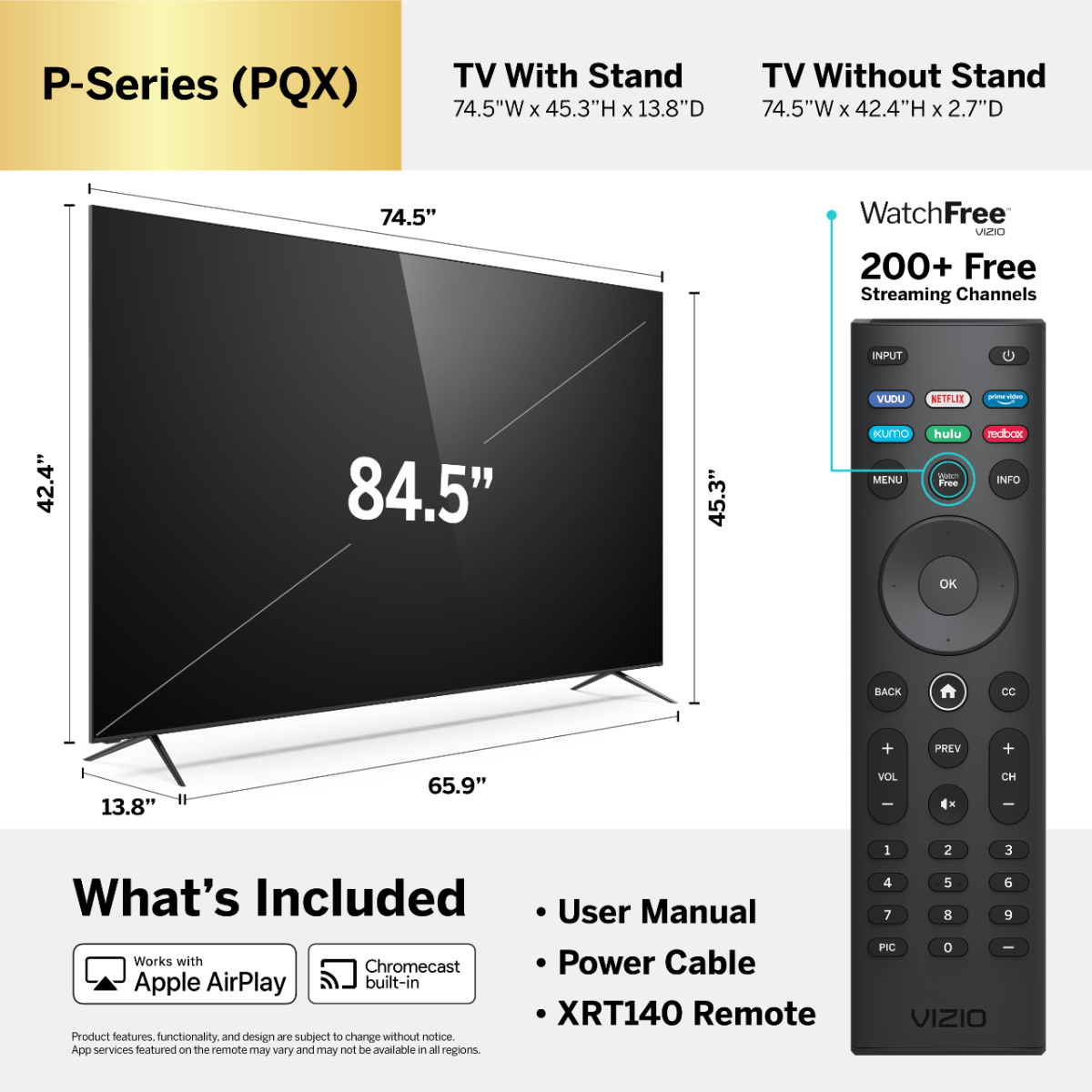 VIZIO 85" Class 4K UHD Quantum Smartcast Smart TV HDR P-Series P85QX-H1 - image 5 of 18