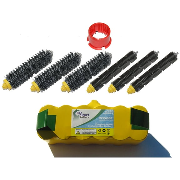 iRobot Roomba 650 Battery, Bristle Brush, Flexible Beater Brush, Brush Cleaning Tool - Kit Includes 1 Battery, 3 Bristle Brush, 3 Flexible Beater Brush, 1 Brush Cleaning Tool
