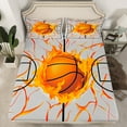 thumbnail image 2 of jejeloiu Kids Ball Game Bed Sheets,Sport Theme King Sheets,Basketball Lover Sheet Set For Boys,Microfiber Bedroom Decor,4 Pieces, 2 of 7