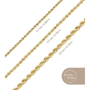 Jewelry Atelier Gold Chain Necklace Collection - 14K Solid Yellow Gold Filled Rope Chain Necklaces for Women and Men with Different Sizes (2.1mm, 2.7mm, or 3.8mm)