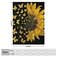 thumbnail image 4 of Nawypu Sunflower Butterfly Floral Blanket Gifts for Women Mom Wife Mother's Day Kids Girls Sisters Birthday Yellow Flowers Plush Throw Bedroom Bed Decor Black, 4 of 6