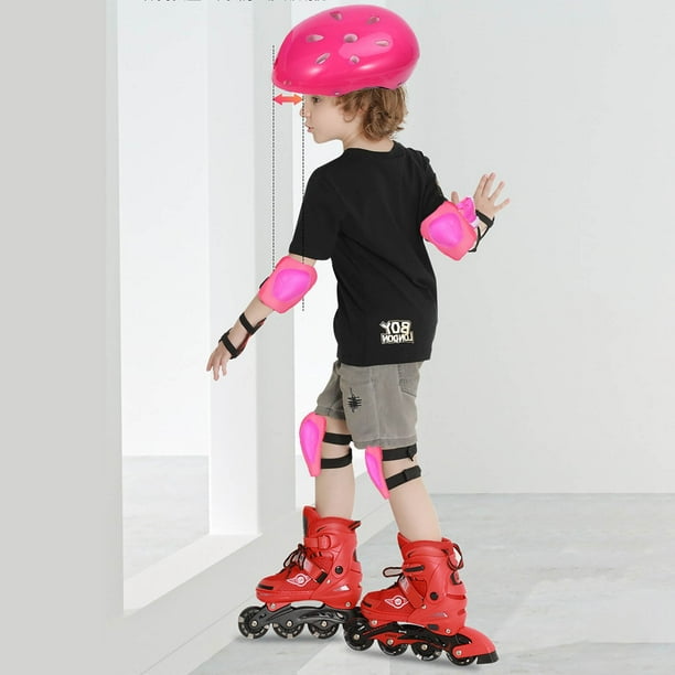 Lot De 7 Protections Enfant – Casque, Genouillères, Coudières, Protège-poignets, Pour Skateboard, Roller, Vélo, Trottinette, De 3 à 10 Ans