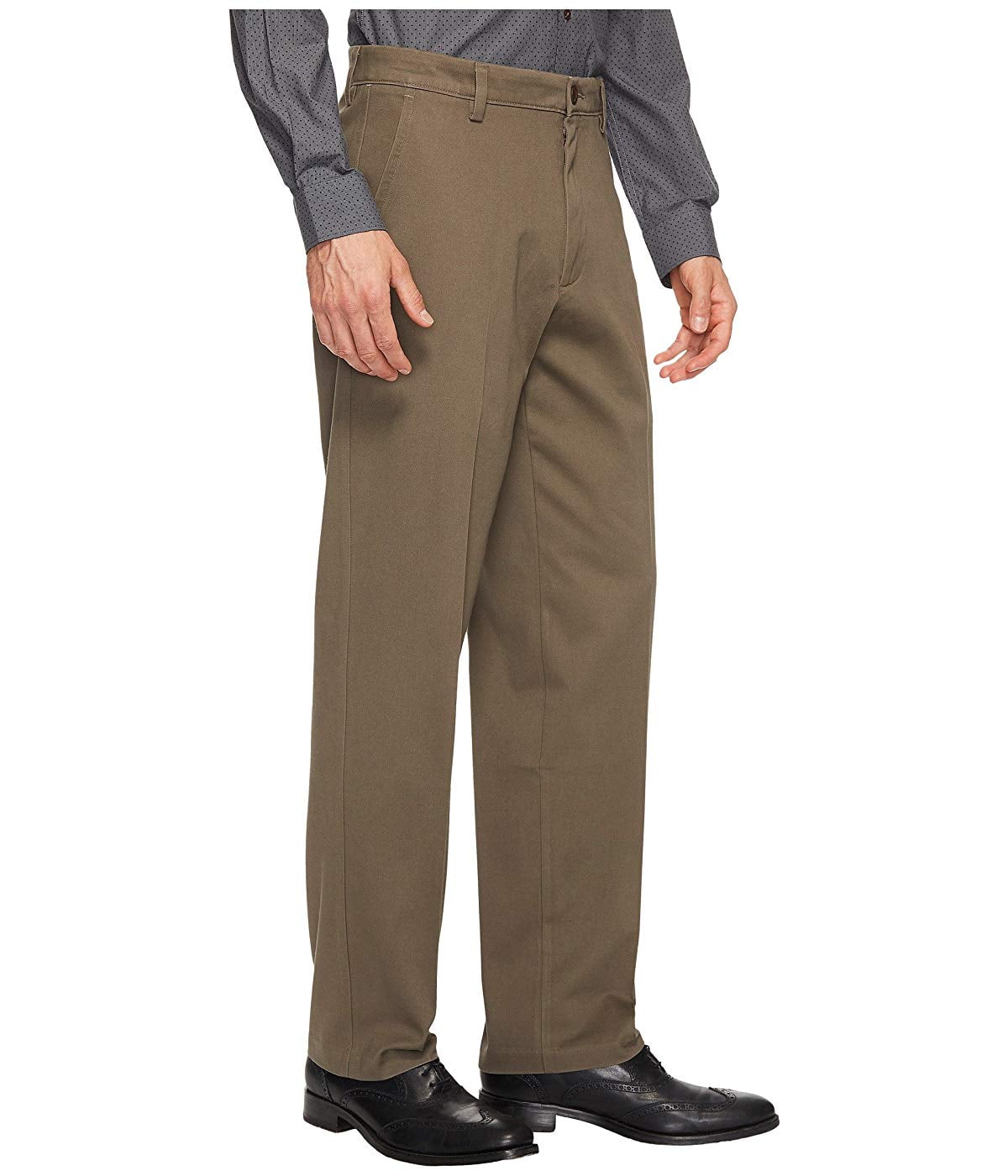 Dockers Mens Big & Tall Classic Fit Flat Front Broken-In Washed Khaki Pants 