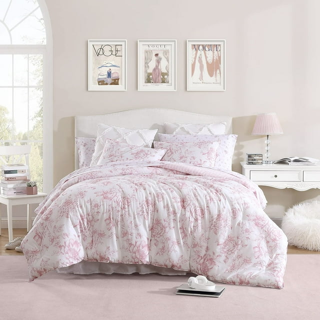 Set de edredón Laura Ashley Twin XL reversible de algodón