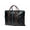 Green and Brown Two Tone, variant on Unisex Adjustable Length Leather Laptop Briefcase with Adjustable Shoulder Strap, Blue with Brown Stripes