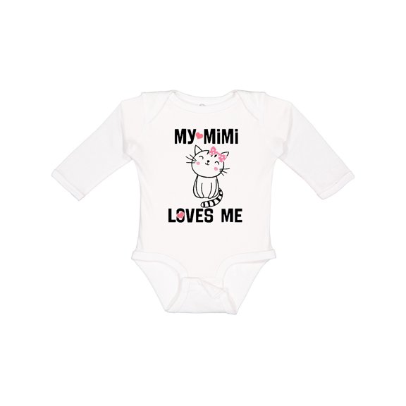 Inktastic Mimi Loves Me Grandchild Girls Girls Long Sleeve Baby Bodysuit