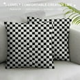 thumbnail image 3 of Creowell  Soccer Throw Pillow Cushion Cover, Abstract Football Ball Pattern Monochrome Geometric Design Sports Fun Activity, Decorative Square Accent Pillow Case, Black White, 3 of 5