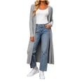 thumbnail image 3 of Brqkzdu Womens Long Cardigan Sweaters Open Front Oversized Ribbed Knit Cardigan Fall Loose Comfy Sweater Cardigan, 3 of 9