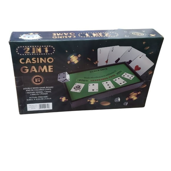 2754 - CASINO GAME 2 IN 1 DOUBLE SIDED GAME BOARD AND 50 COLORED CHIPS