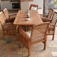 thumbnail image 5 of 7-Piece Acacia Solid Wood Outdoor Patio Dining Set with Cushions - Brown, 5 of 10