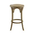 thumbnail image 4 of Linon Billy Tabouret de Comptoir Rustique Sans Dossier en Bois de 24 Pouces Siège Rond en Rotin Brun, 4 of 13