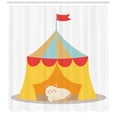 thumbnail image 3 of Ambesonne Kitten Shower Curtain, Furry Cat in a Circus, 69"Wx70"L, Yellow Red, 3 of 3