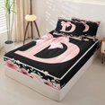 thumbnail image 2 of Homewish Princess Bow D Zipper Full Size Comforter Sets with Fitted Sheet and 2 Pillowcases, Spring Flower Zipper Bedding Set, Pink Reversible, Pink Reversible, 4 Pieces, 2 of 6