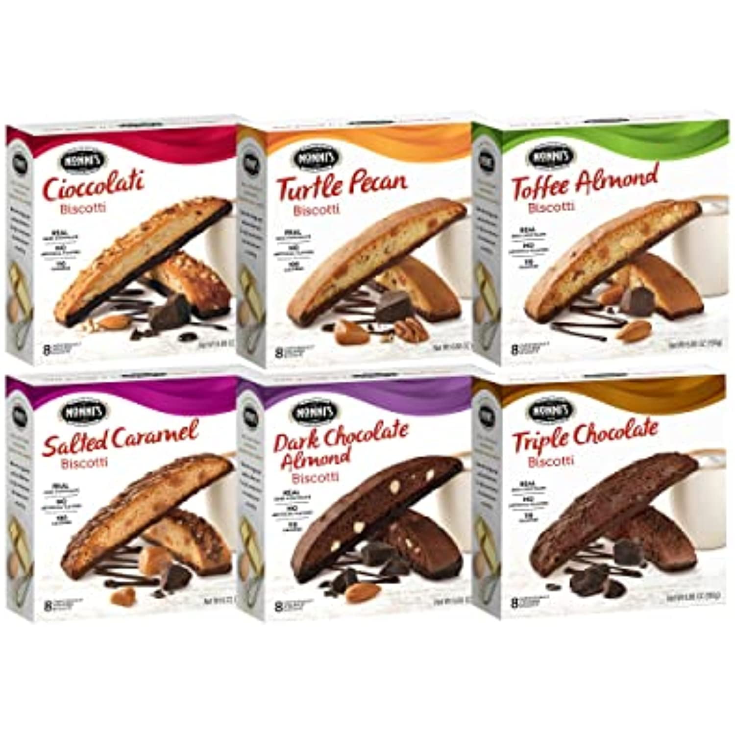 Nonni’S Biscotti Cookies 6 Pack Biscotti Individually Wrapped Variety