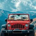 thumbnail image 3 of Yuyamidu Sea Turtle Front Windshield Sunshade Fit for Jeep Wrangler JL/JLU & Jeep Gladiator JT, Beach Window Shade Sun Visor Blocks UV Rays Keep Vehicle Cooler, 3 of 7