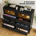 thumbnail image 6 of Homhougo Dresser for Bedroom with 6 Drawers & 2-Door Storage Cabinet, Chest of Drawers with Charging Station & LED Lights, Tall Dresser with Ample Storage for Bedroom, Living Room, Hallway, 6 of 7