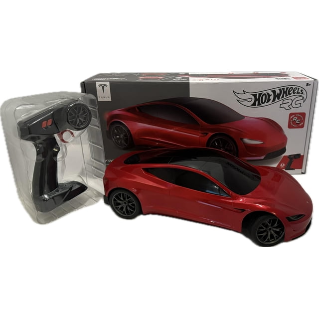 Coche a control remoto Mattel Hot Wheels Tesla Roadster Red